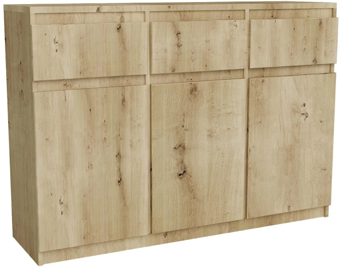 Merg 3D3S komoda 3vrata+3fioke 120x33x85 artisan hrast