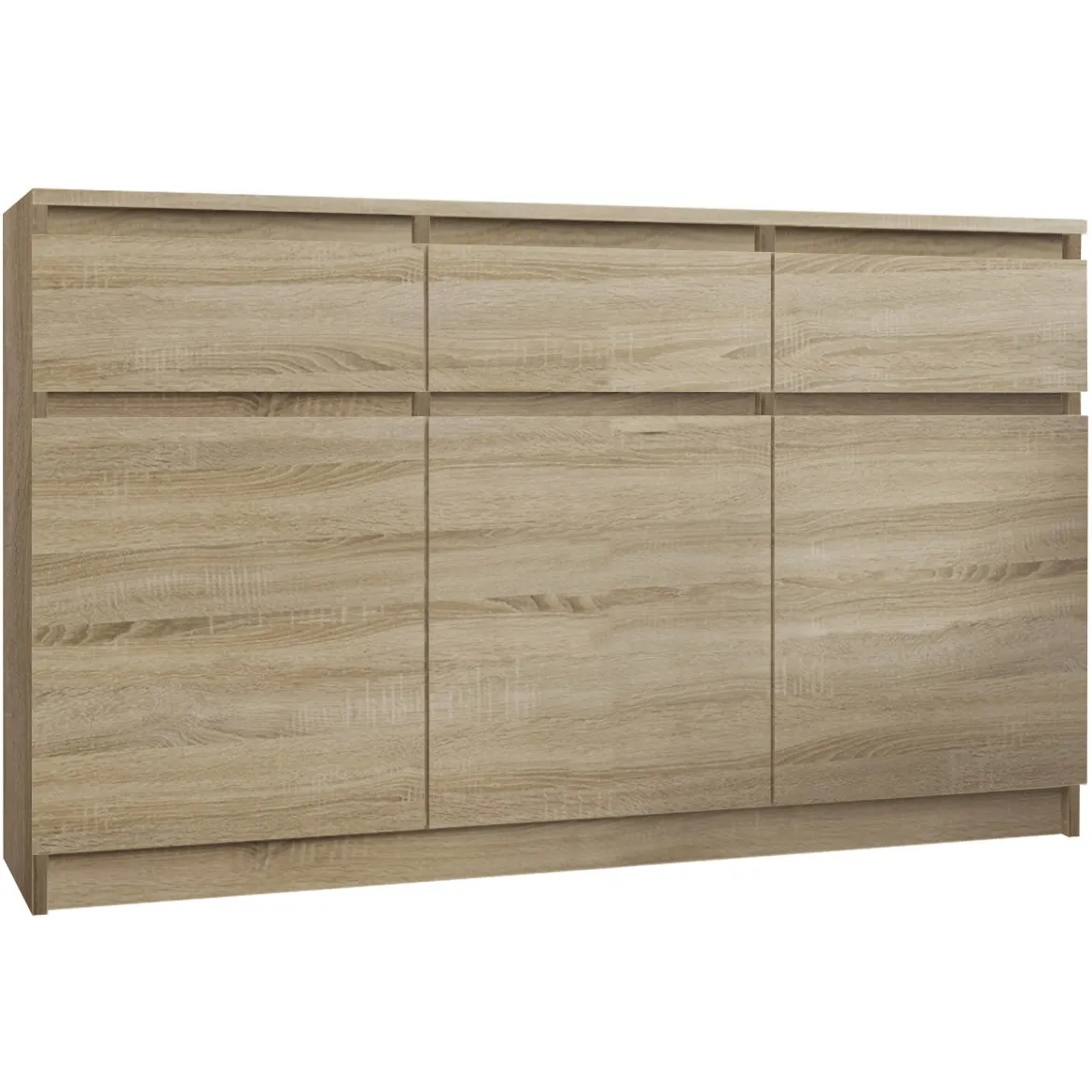Merg komoda 3 fioke + 3 vrata 120x33x85 natur (sonoma hrast)