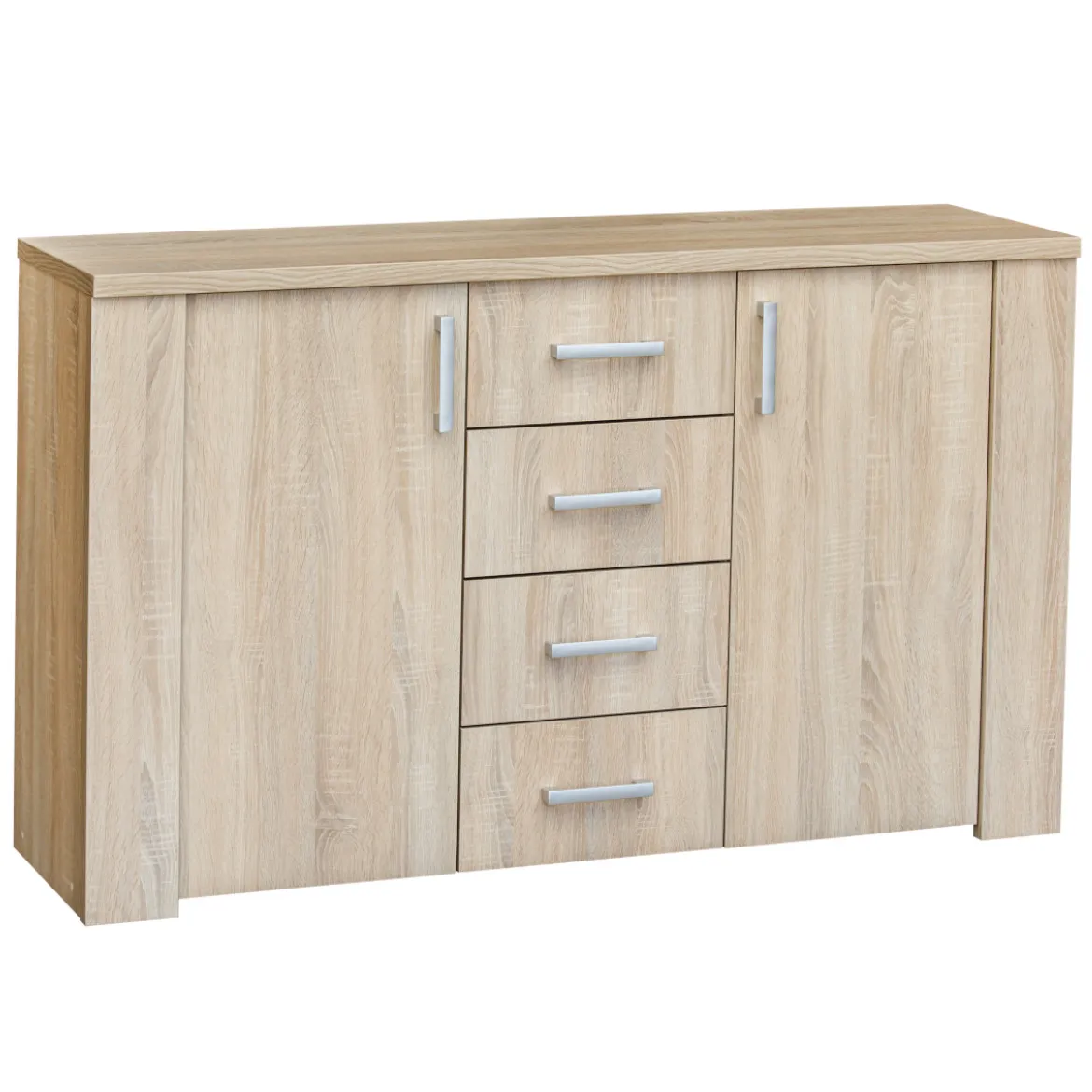 Merkury komoda 2 vrata + 4 fioke 138x40,5x83 natur (sonoma hrast)
