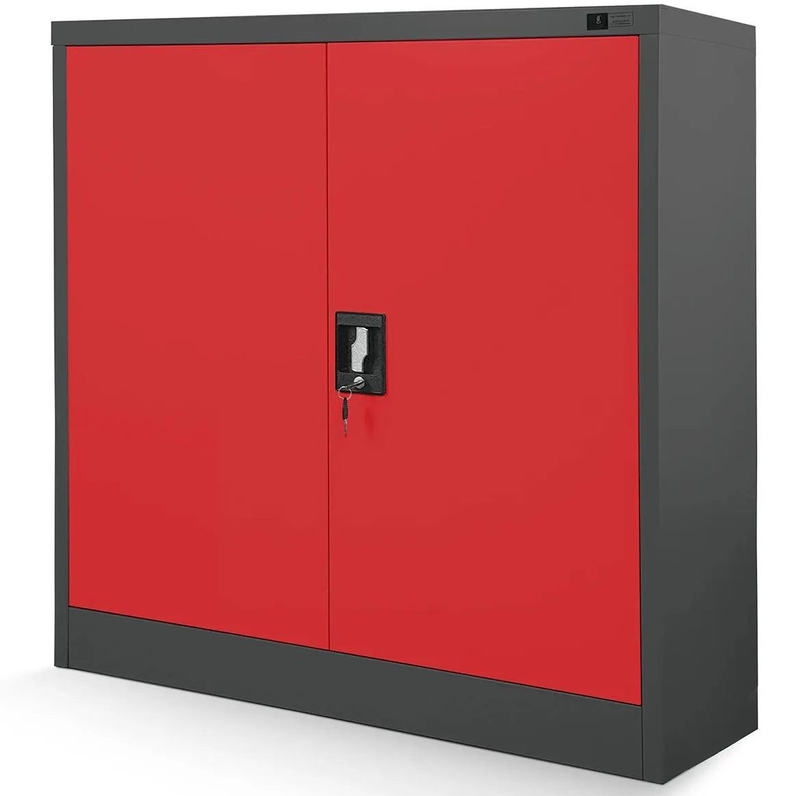 Metalni kancelari?ski ormar Beata, antracit/crvena 90x40x93