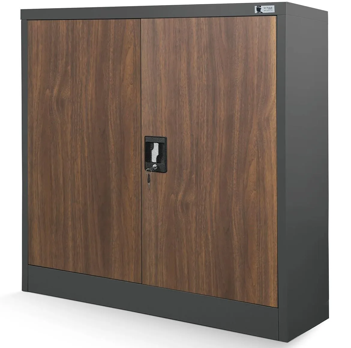 Metalni kancelari?ski ormar Beata, antracit/orah 90x40x93