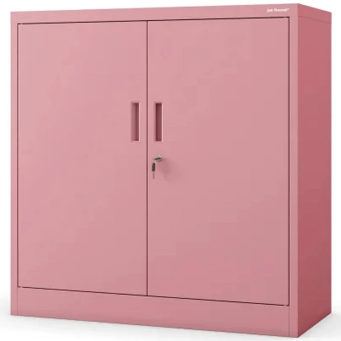 Metalni kancelari?ski ormaric Beata, pastelno roze  90x40x93