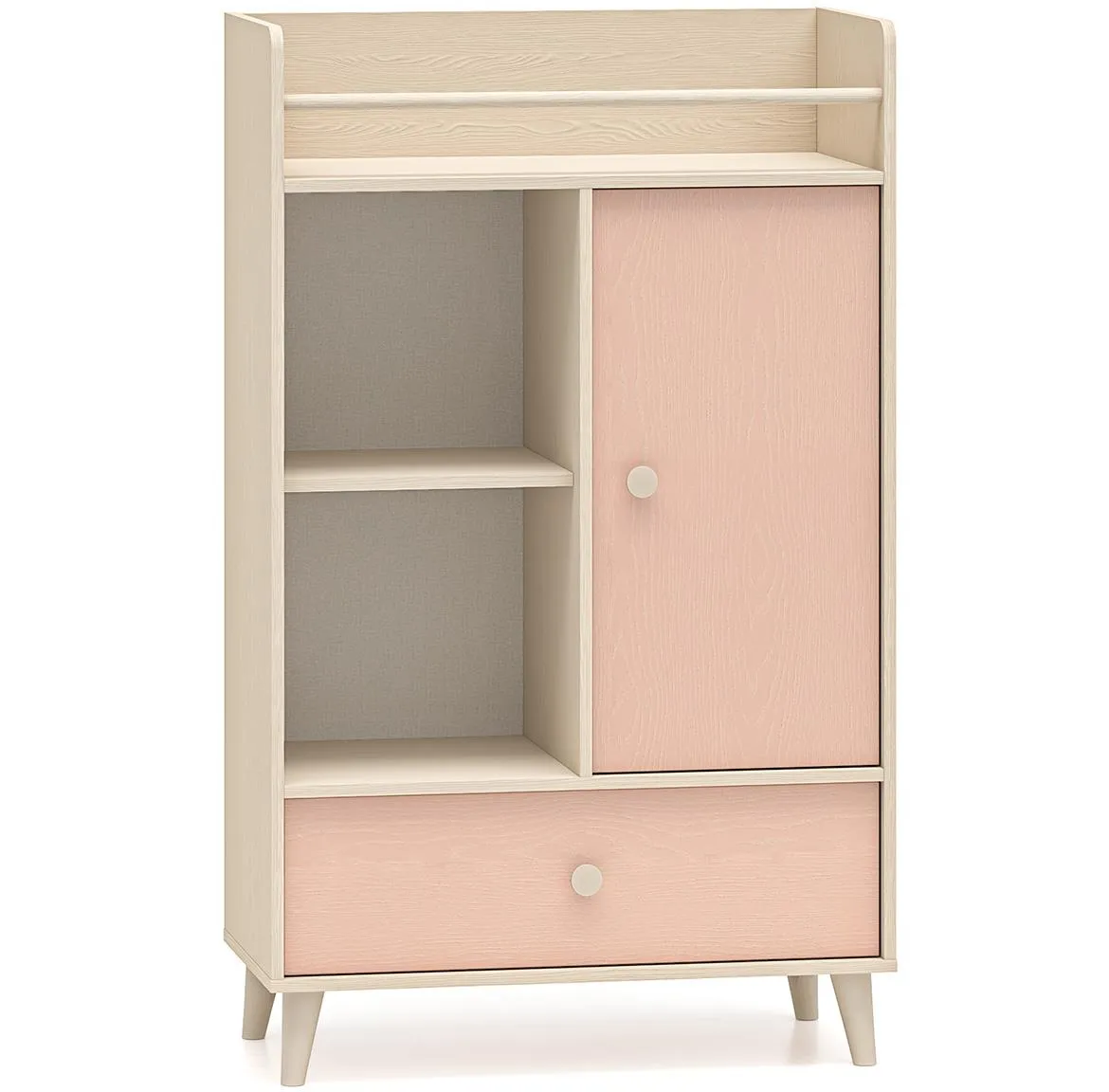 Mevel 04 komoda 80x40x132 natur/roze