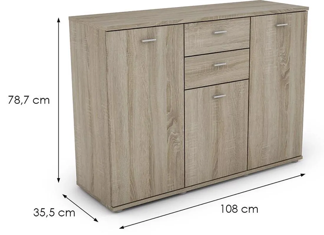 Milis komoda 108x35,5x78,7 hrast