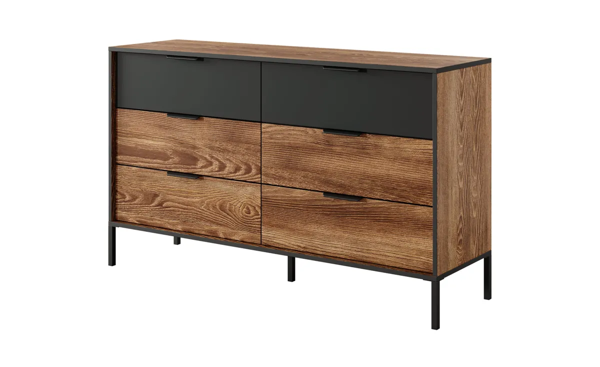 Milton komoda 3+3 fioke 137x40x81 cm