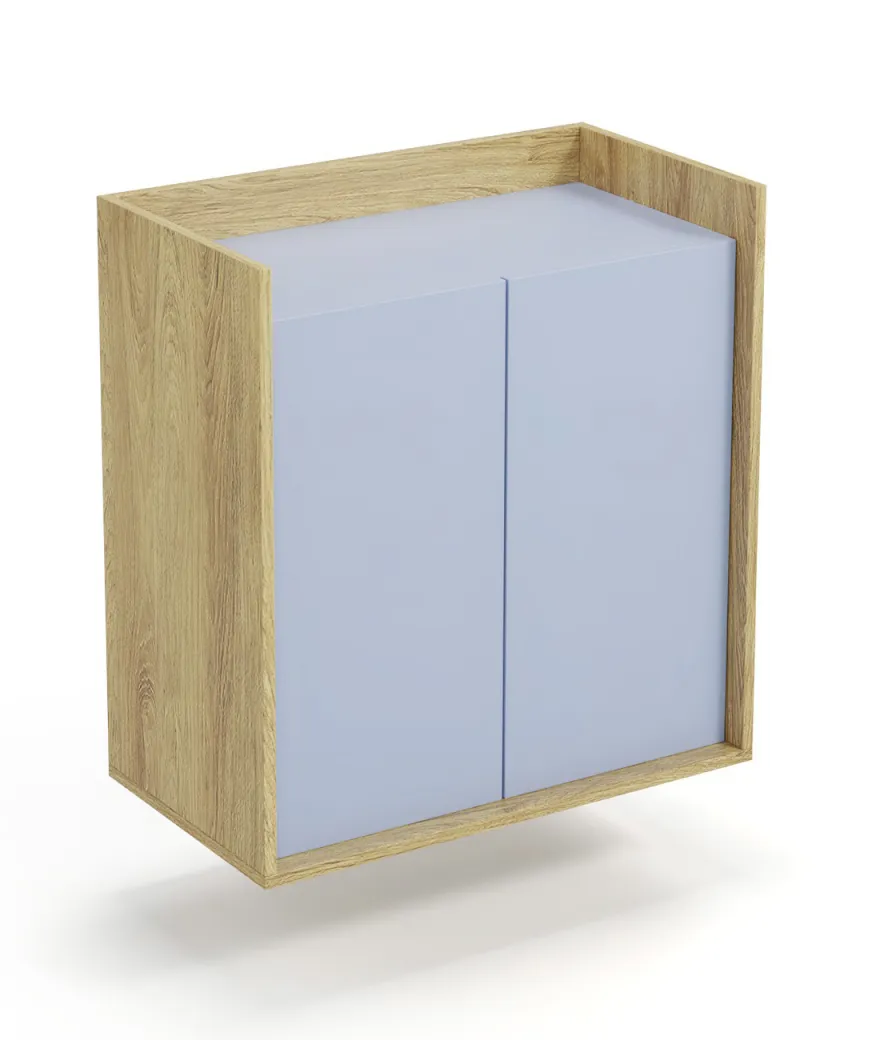 Mobius zidni element 2 vrata 78x41x83 cm plavi/natur (hikora)