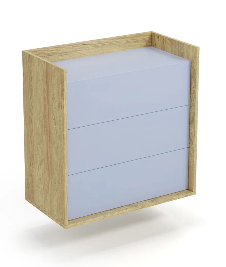 Mobius zidni element 78x41x83 cm plavi/natur (hikora)