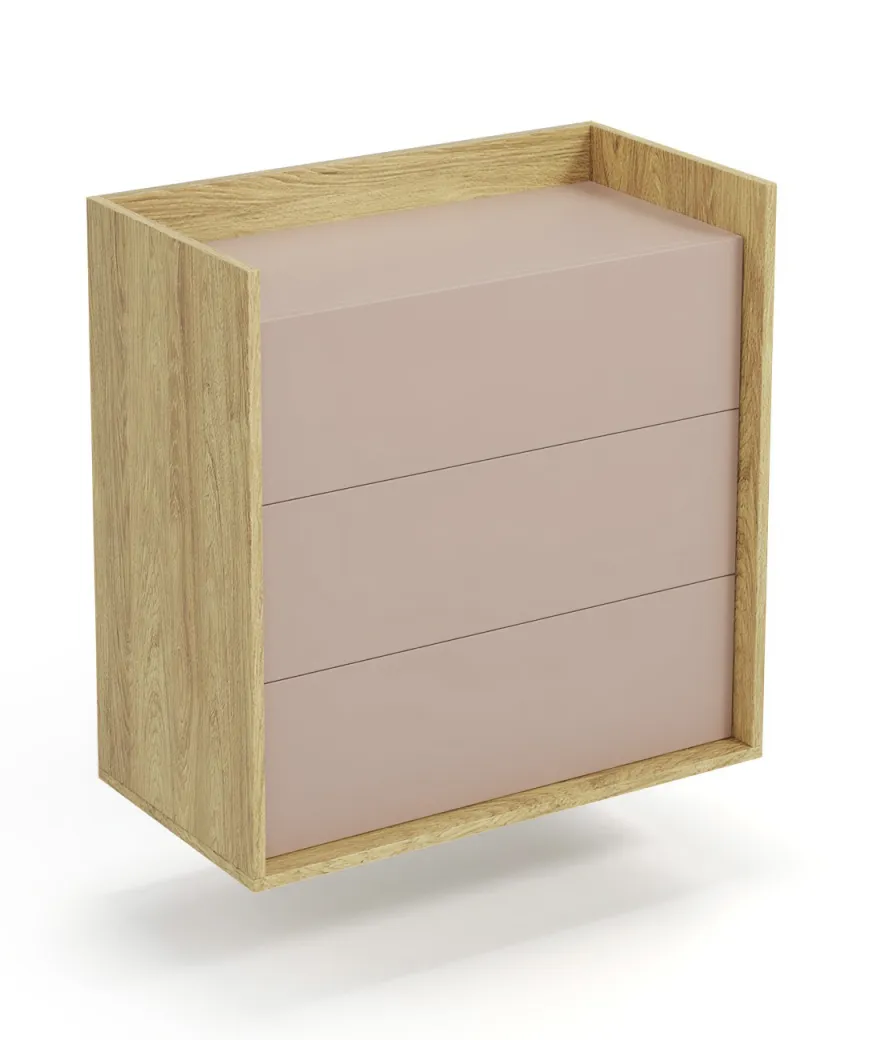 Mobius zidni element 78x41x83 cm roze/natur (hikora)
