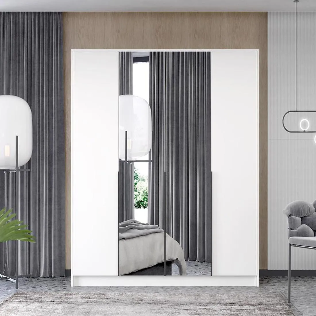 Moda otklopni ormar 203.5x60x215 cm bela