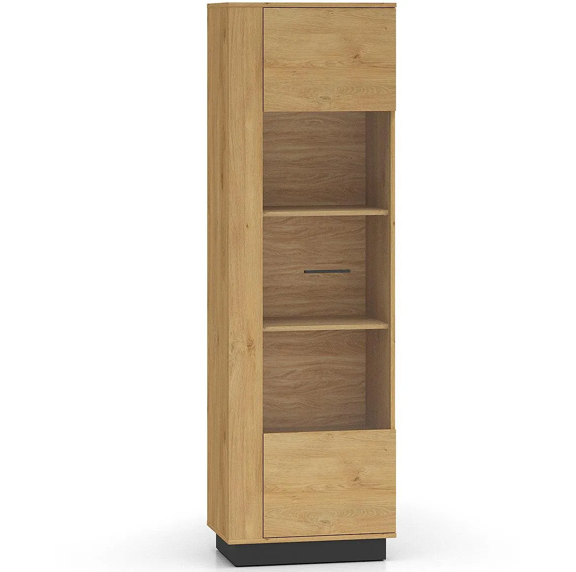 Modesto 02 vitrina, 2 vrata + 3 police, 60x40x196 cm hrast