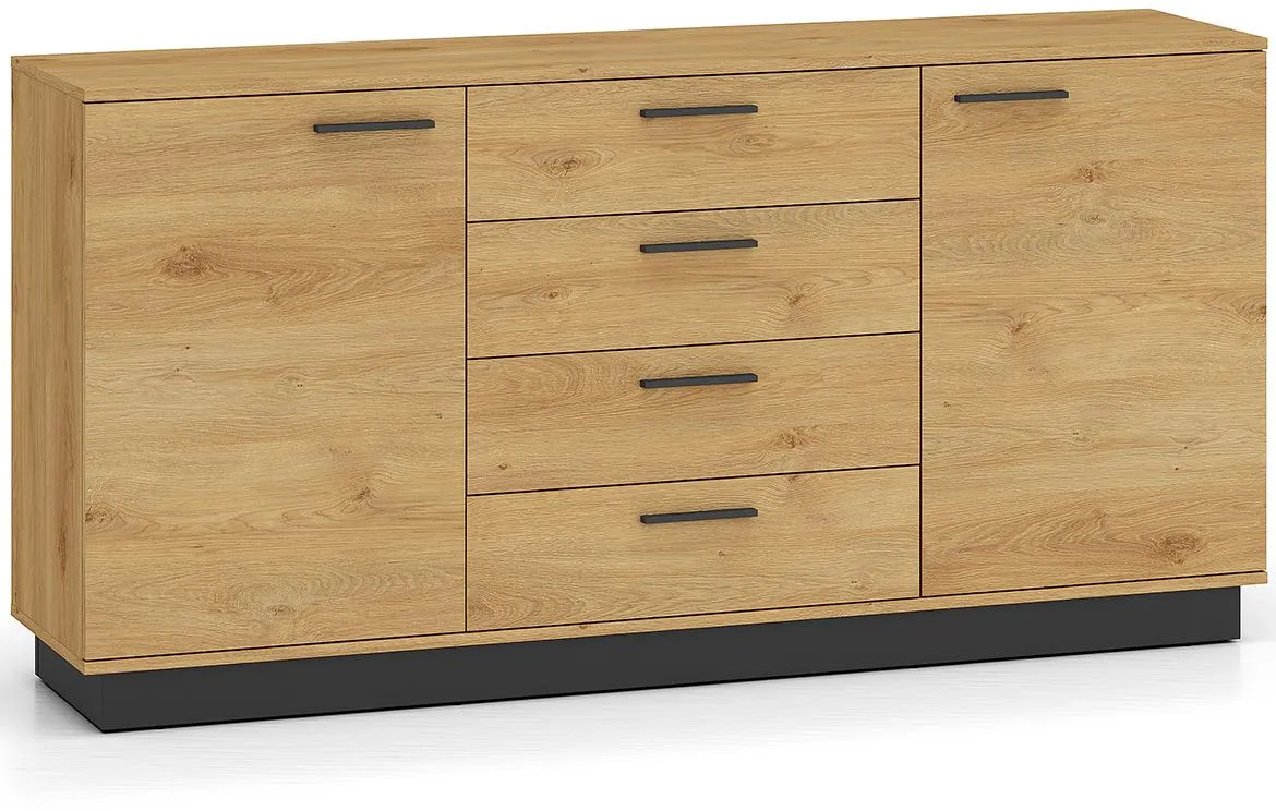 Modesto 04 komoda, 2 vrata + 4 fioke 170x40x86 cm hrast