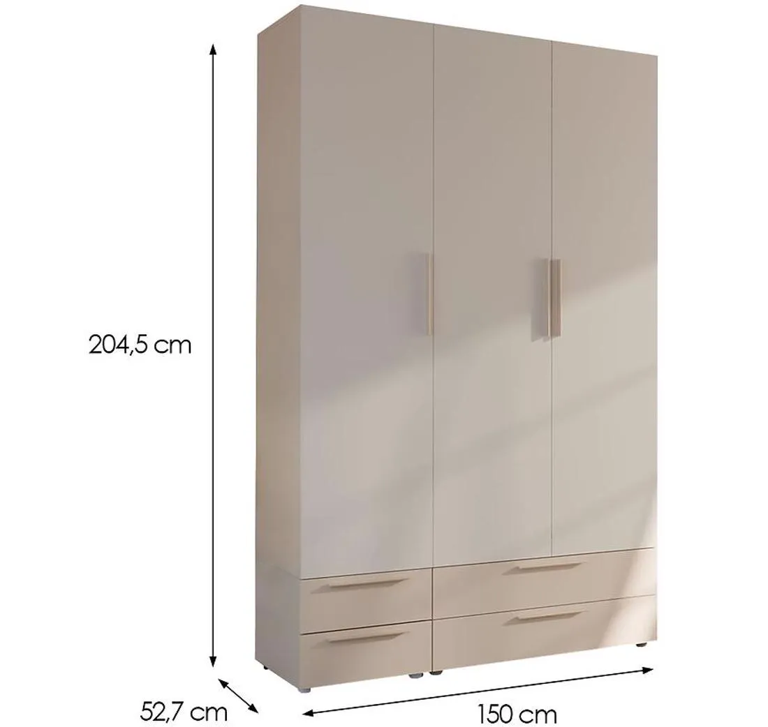 Moduklix 10 ormar 150x52,7x204,5 cm bela/pešcano bež