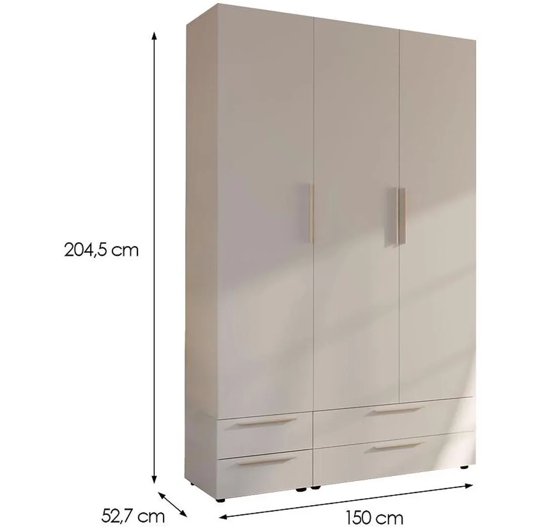 Moduklix 11 ormar 150x52,7x204,5 cm pešcano bež/bela