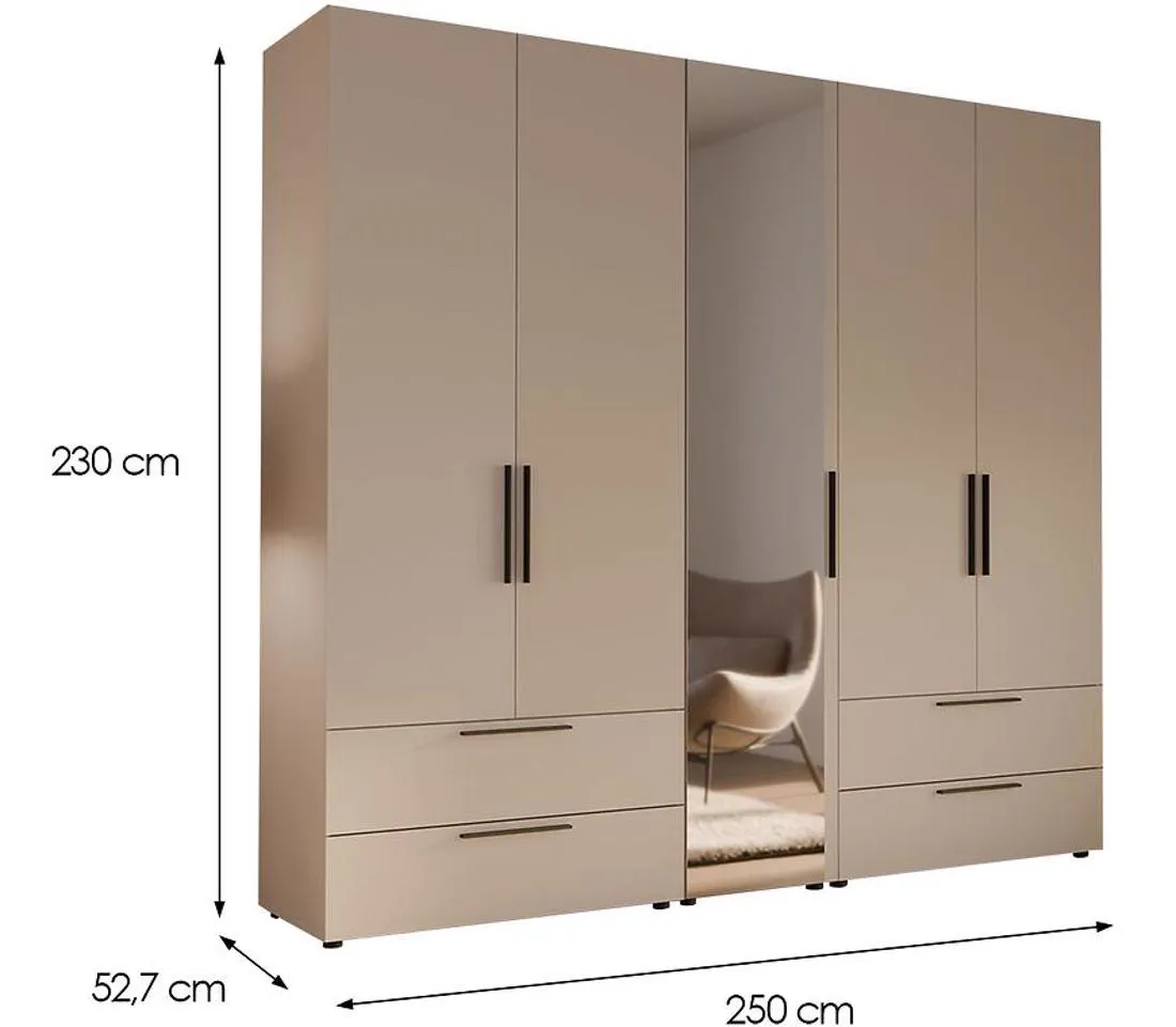 Moduklix 26 ormar 250x52,7x230 cm pešcano bež