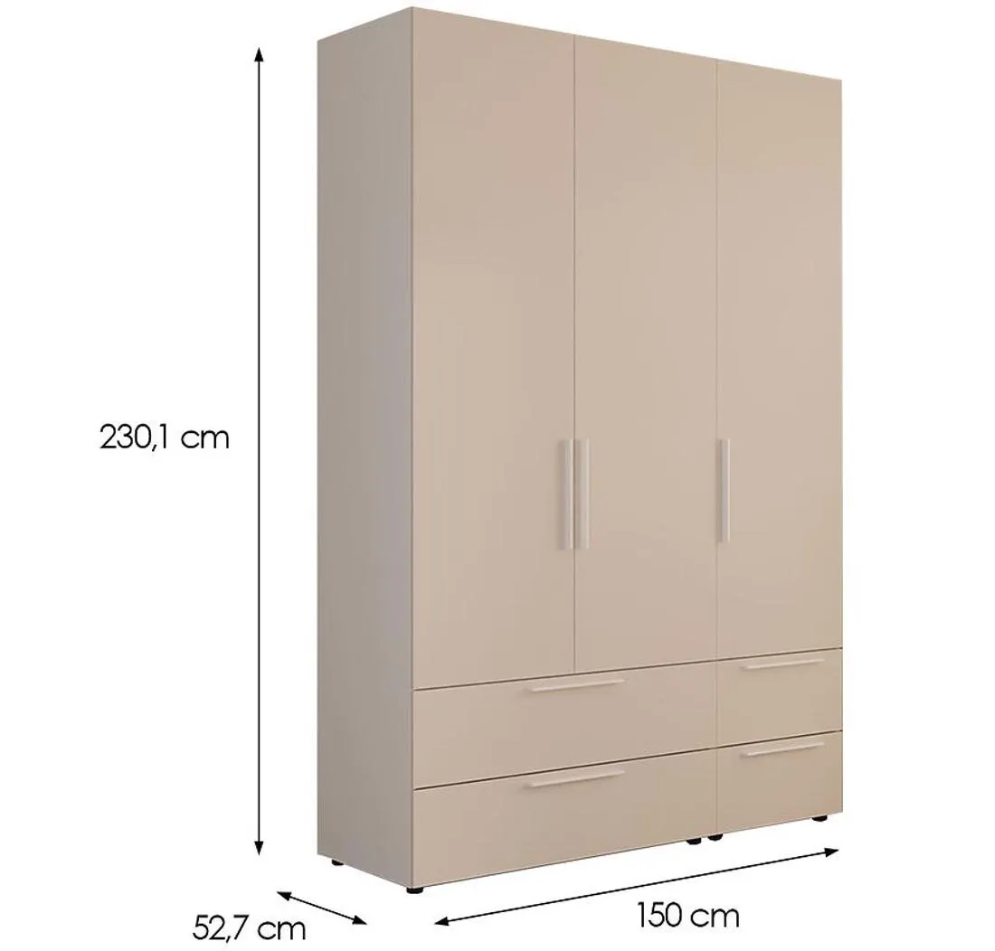 Moduklix 9 ormar 150x52,7x230,1 cm pešcano bež/bela