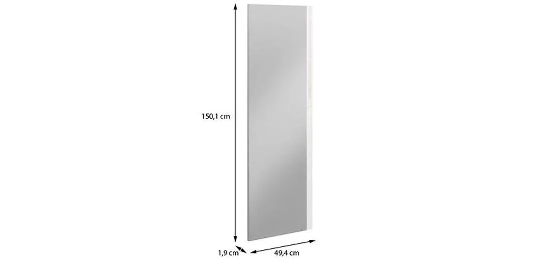 Moduklix fronta ormara s ogledalom 150,1x49x4 cm sjajno bela