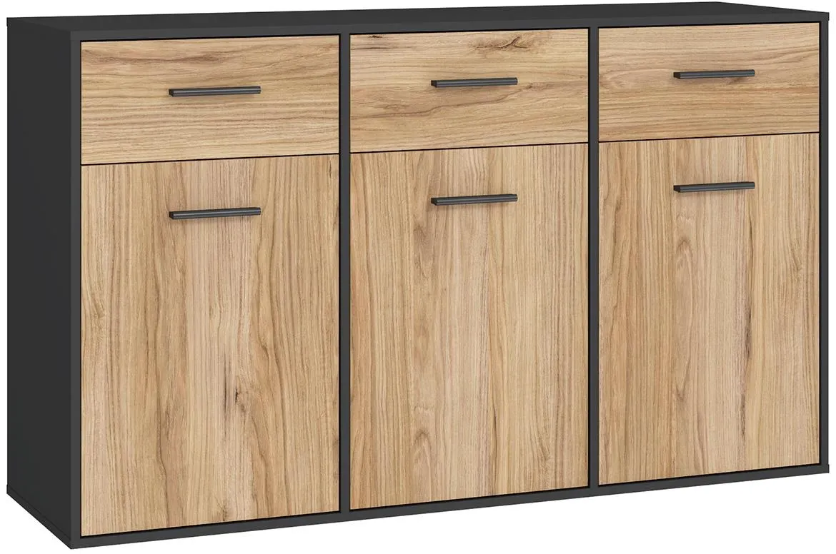 Mokkaro komoda MOKK233-M322 141,2x42x84,9 natur/crna