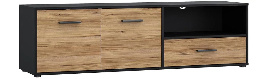 Mokkaro TV komoda 159,4x42x46,5 crna/natur