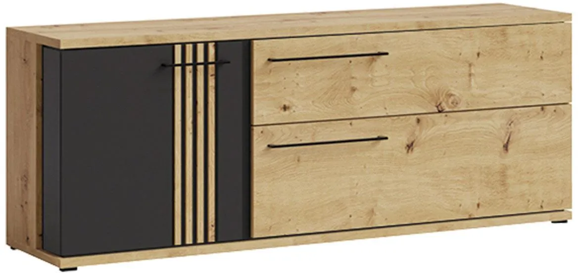 Molto ML4 TV komoda 150x37x59 natur (artisan hrast)/crna