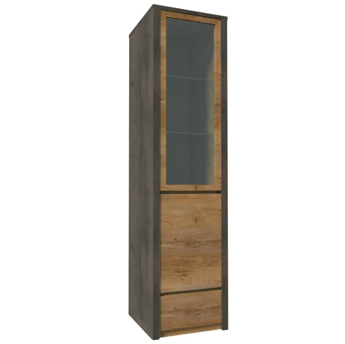 Montana w1d vitrina 1 vrata 50x43x197 cm tamno siva/tamni hrast