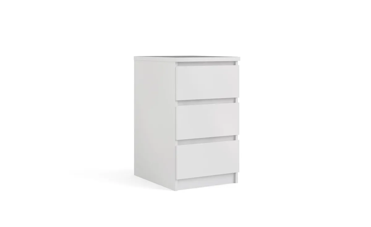 Naia noćni ormarić 3 fioke 40x50x70 cm beli visoki sjaj