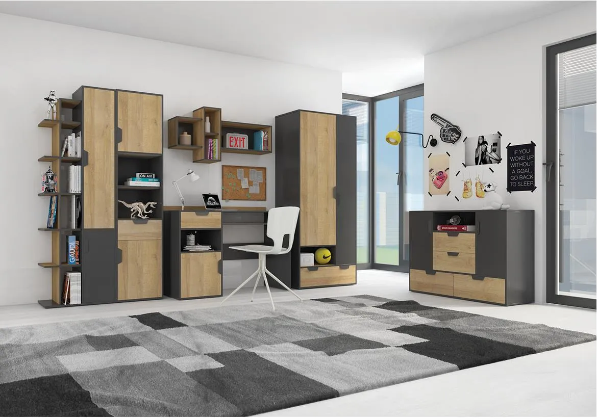 Nameštaj za mlade Nano riviera I hrast/sivi inspiracije