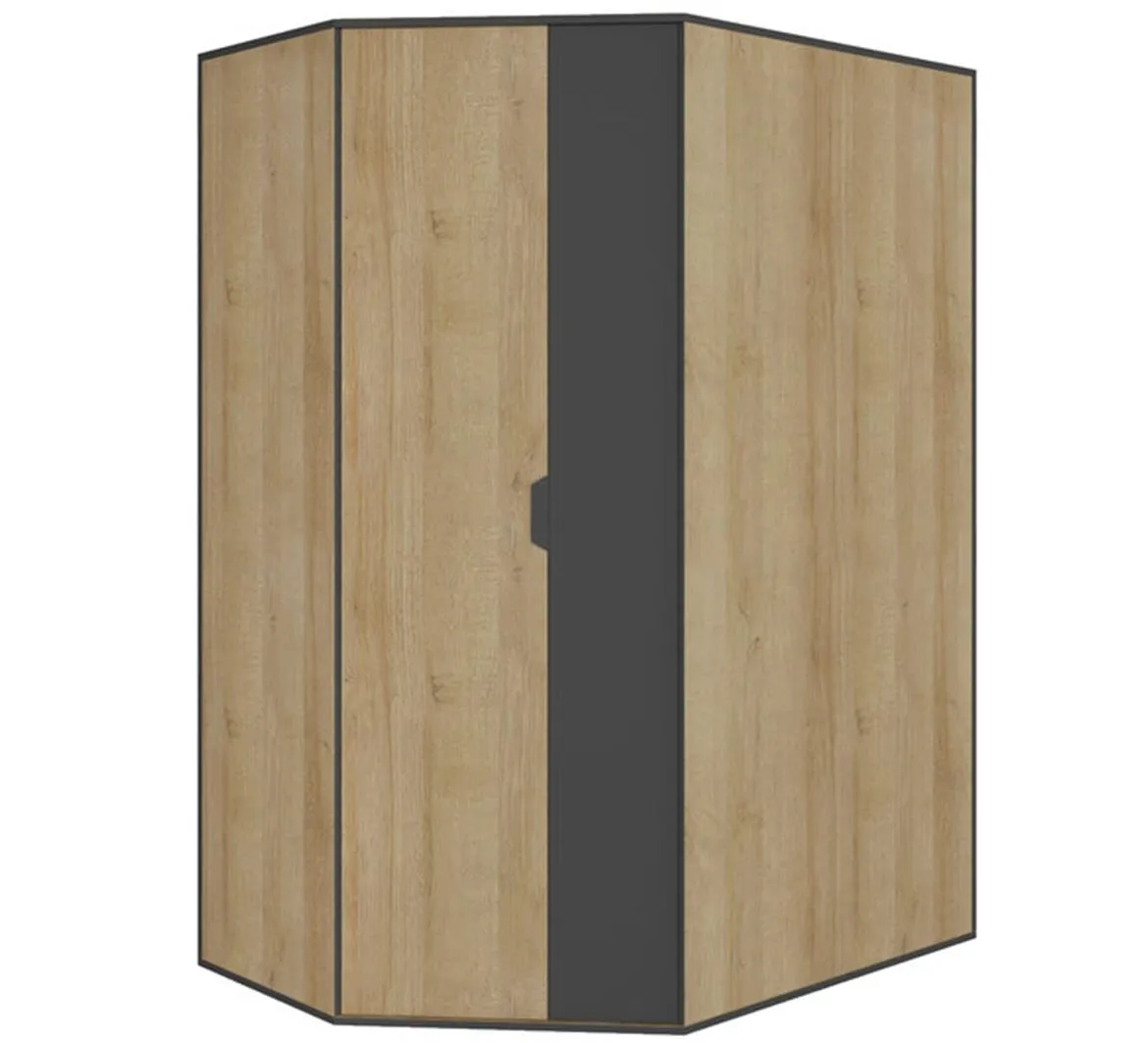 Nano Na1 ugaoni ormar 2 vrata 145x95x195 natur (riviera hrast)/sivi