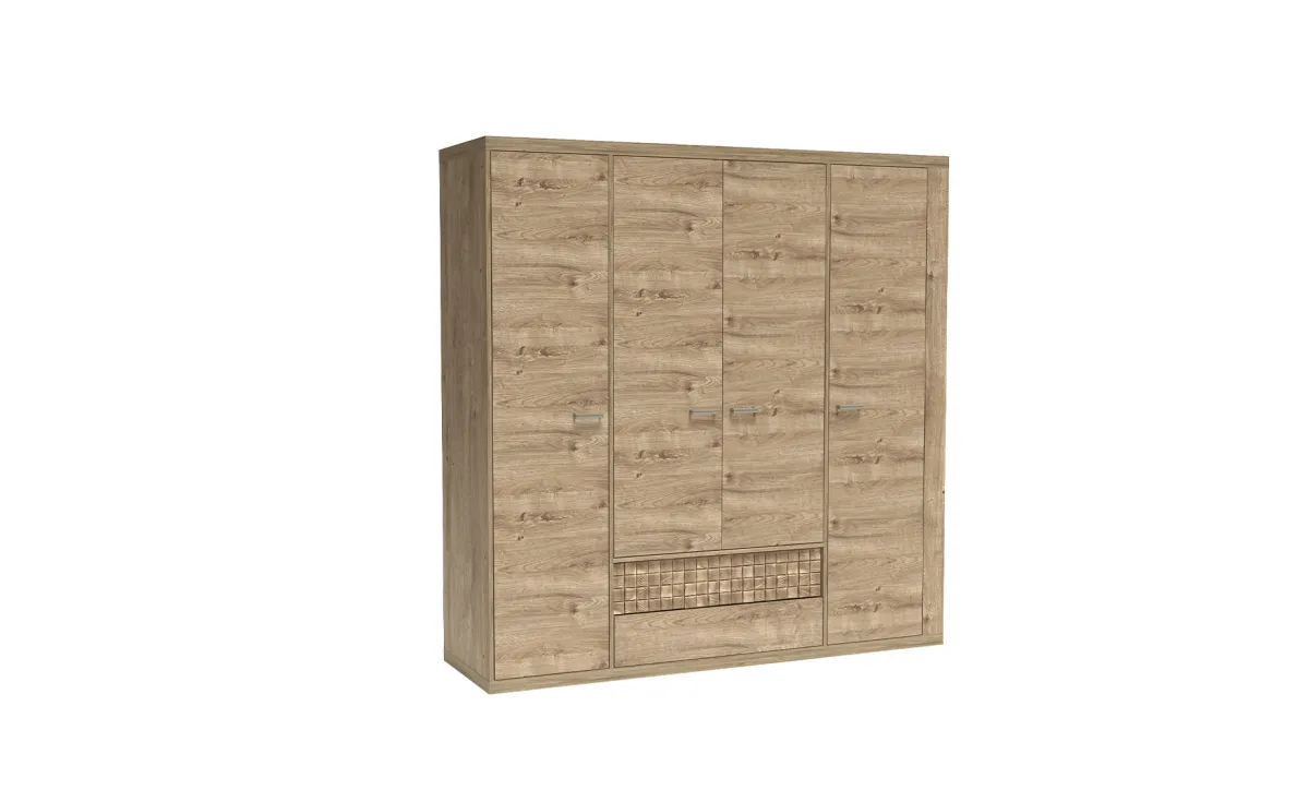 Natural II ormar 4 vrata+2 fioke 195,5x57,5x200,5 cm natur