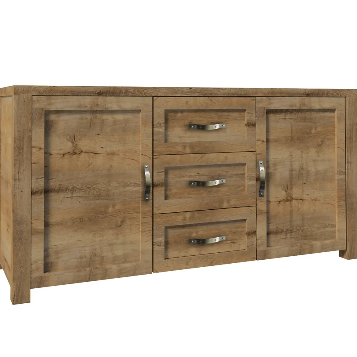 Nevada komoda 2 vrata + 3 fioke 164x44x85 tamni hrast