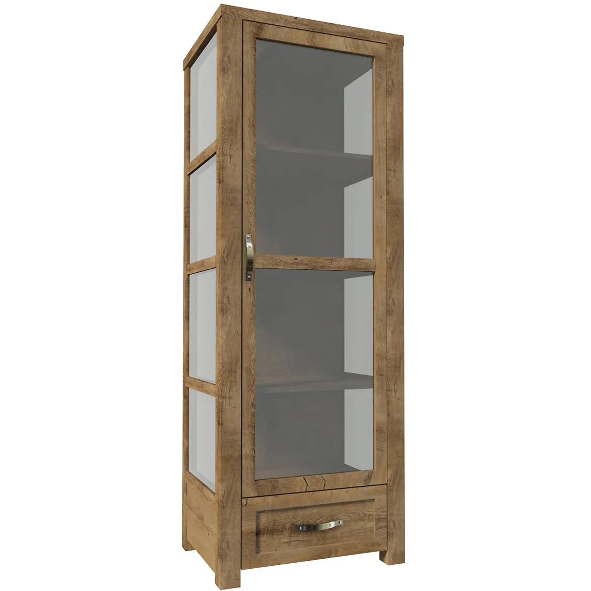 Nevada vitrina 1 vrata+1 fioka 70x44x186 tamni hrast