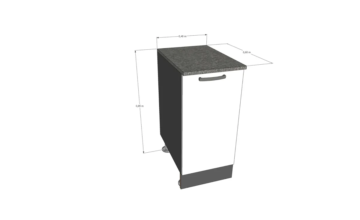 Nika baza 1 vrata 40x60x85cm antracit/boja leda sjaj
