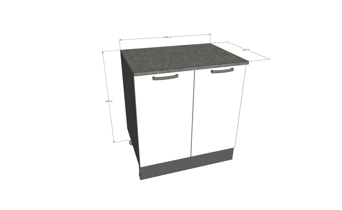 Nika baza 2 vrata 80x60x85cm antracit/boja leda sjaj