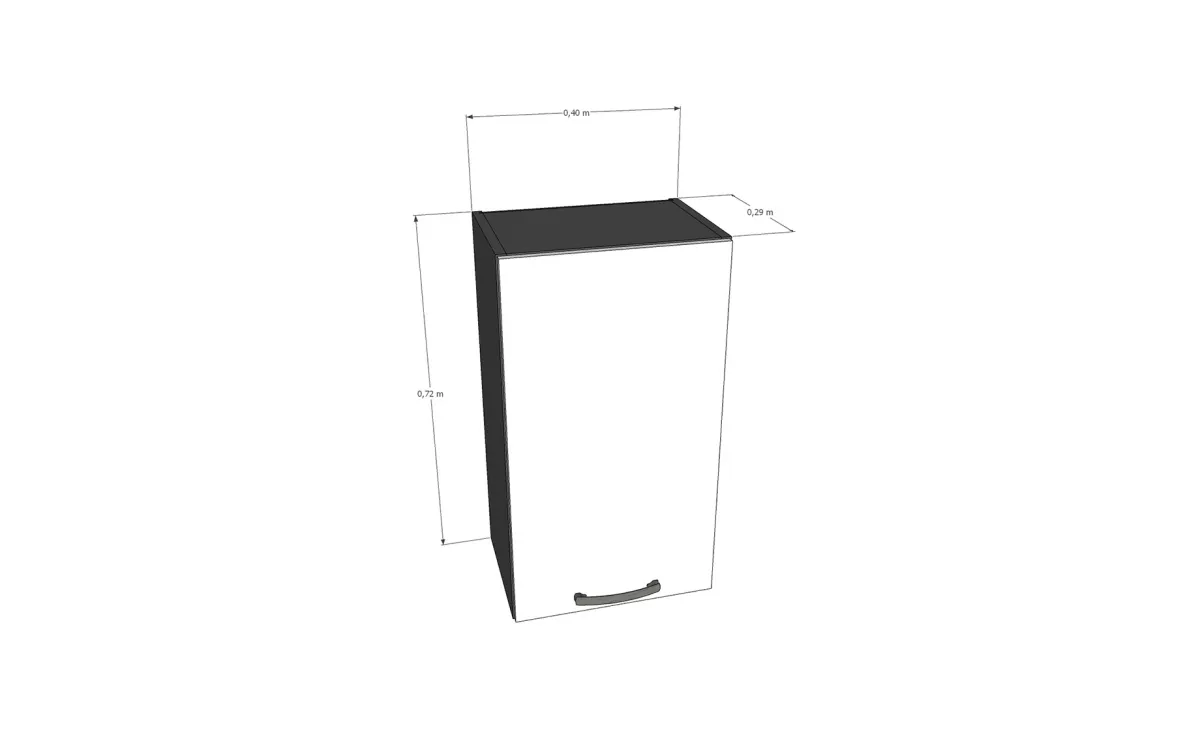 Nika viseći element 1 vrata 40x29x72cm antracit/boja leda sjaj