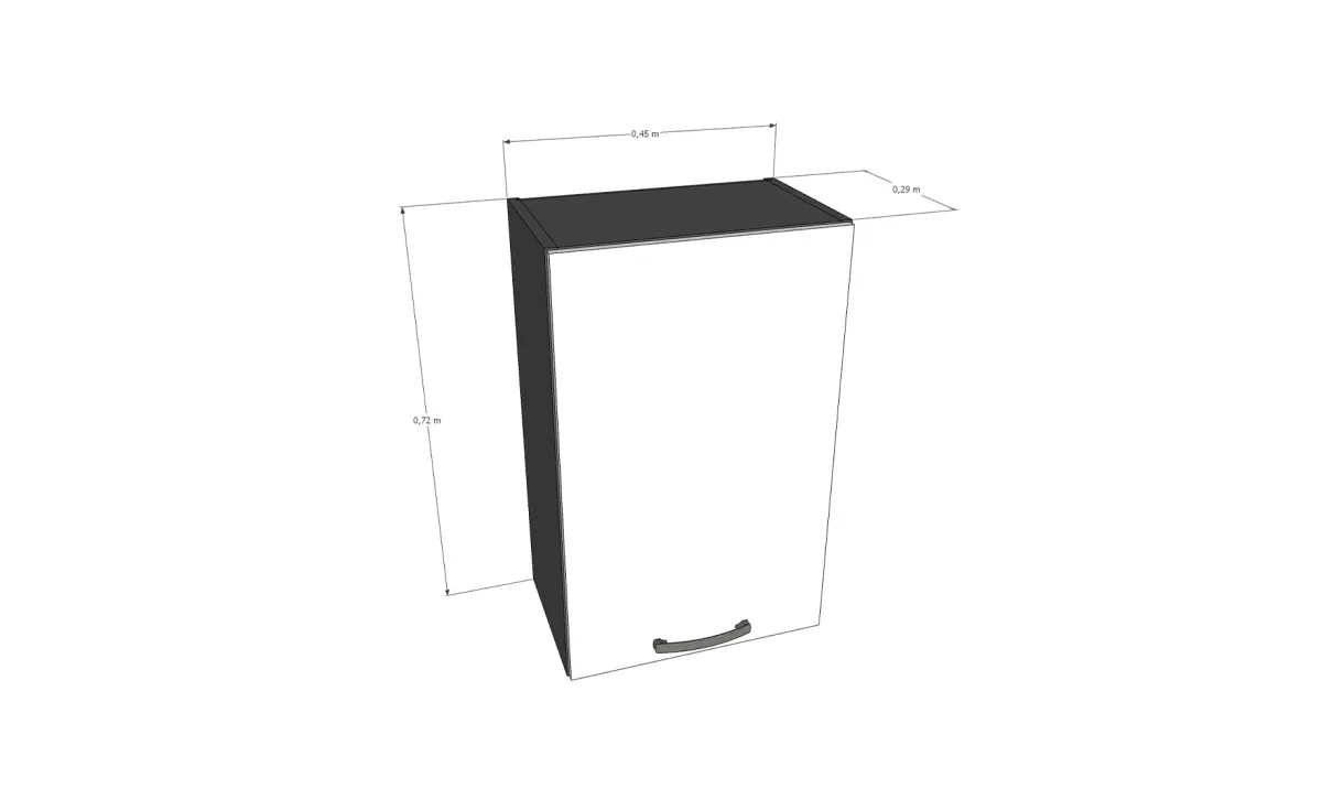 Nika viseći element 1 vrata 45x29x72cm antracit/boja leda sjaj
