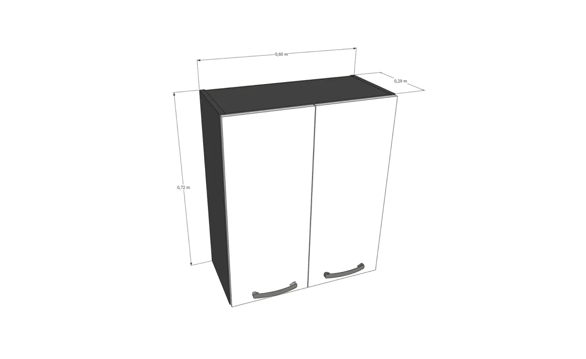 Nika viseći element 2 vrata 60x29x72cm antracit/boja leda sjaj