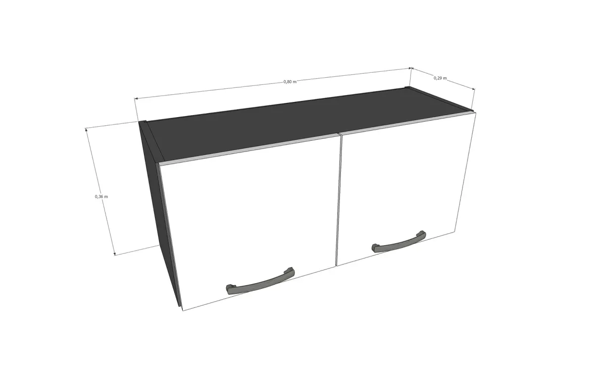 Nika viseći element 2 vrata 80x29x36cm antracit/boja leda sjaj