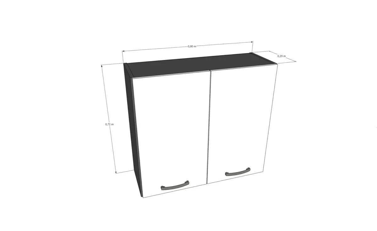 Nika viseći element 2 vrata 80x29x72cm antracit/boja leda sjaj