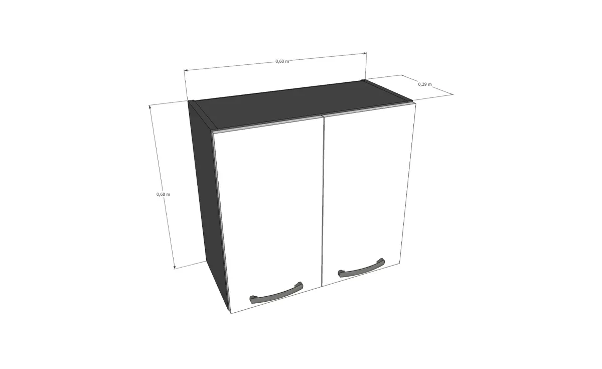 Nika viseći element za aspirator 60x29x68cm antracit/sivi