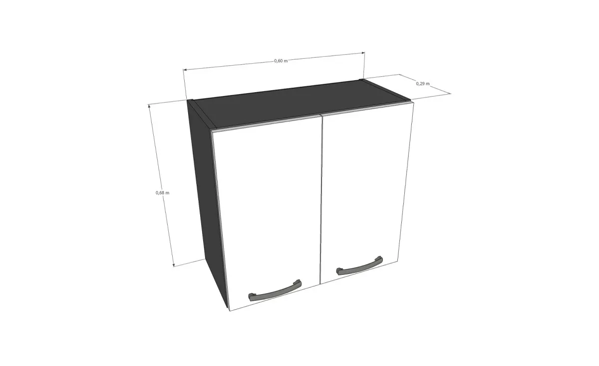 Nika viseći element za aspirator 60x29x68cm antracit/sivi
