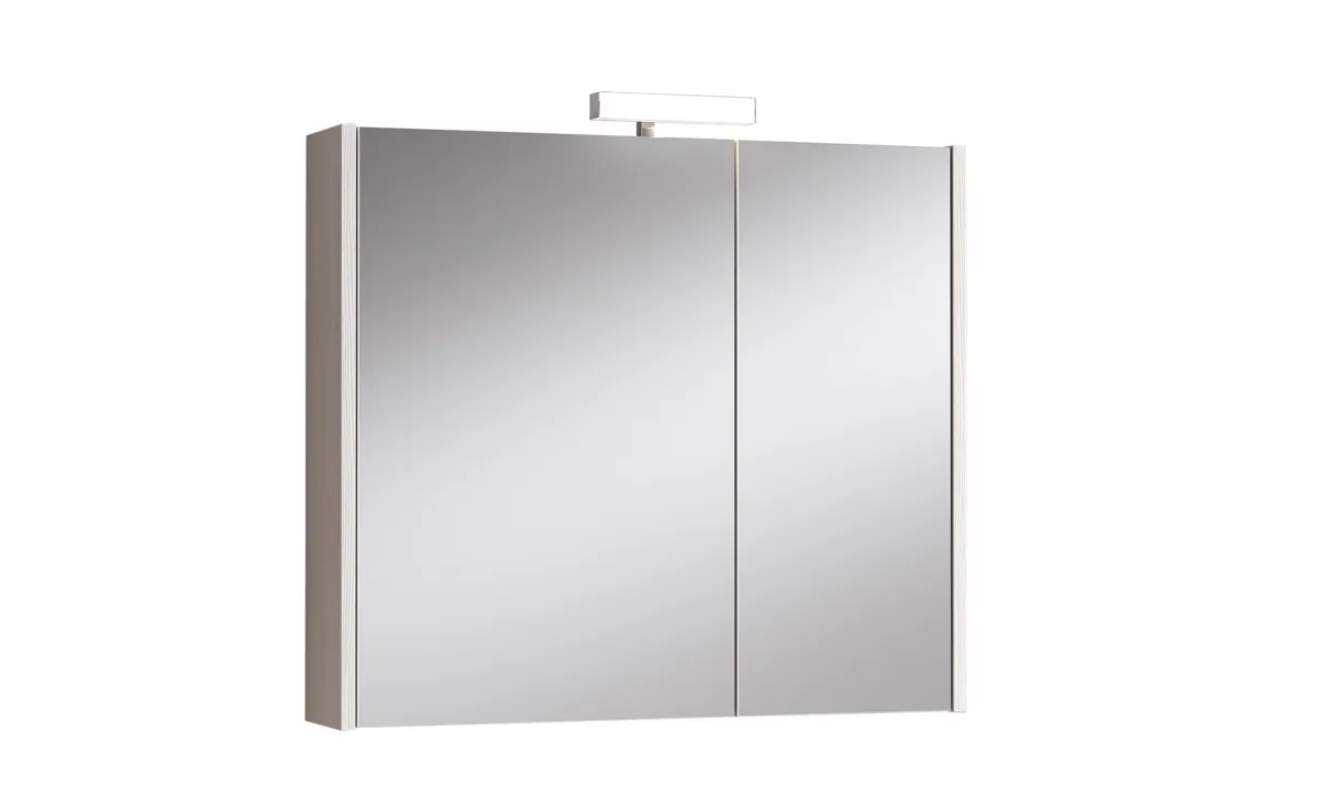 Noa viseći ormarić 2 vrata sa ogledalom +led rasveta 81x15x70 cm svetli natur