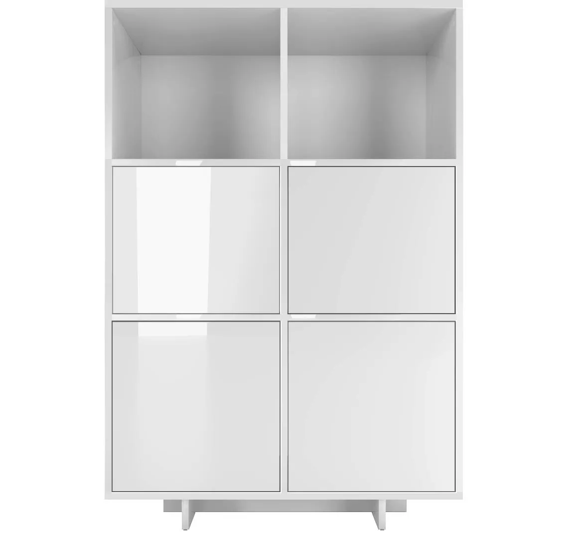 NOMA N03 komoda 4 vrata+2 otvora 102x40x152 cm bela