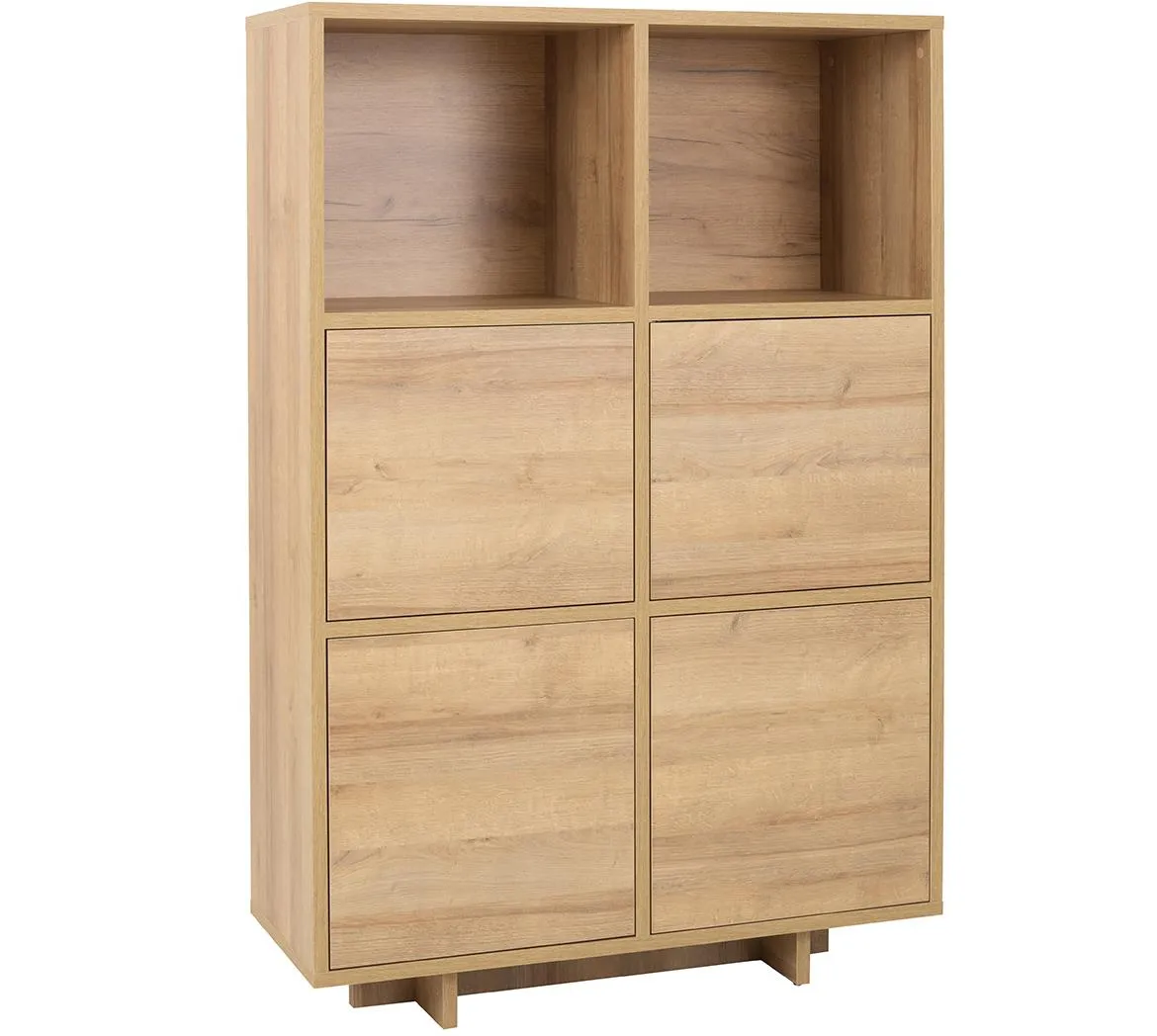 NOMA N03 komoda 4 vrata+2 otvora 102x40x152 cm hrast