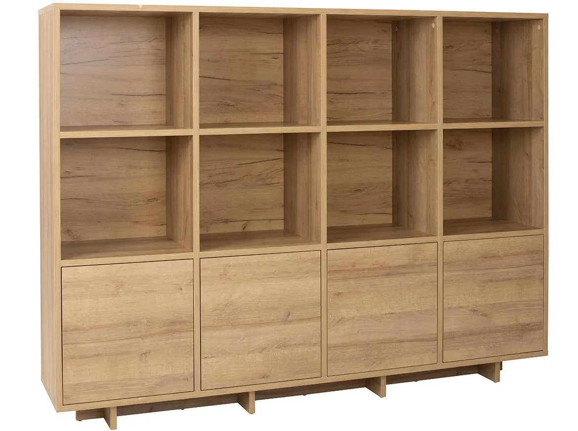 NOMA N04 komoda 4 vrata+2 otvora 201x40x152 cm hrast