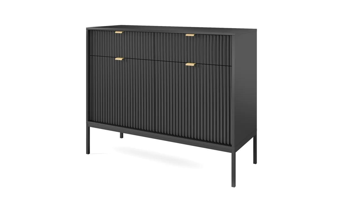 Nova komoda 2 vrata + 2 fioke 104x39x83 cm crna