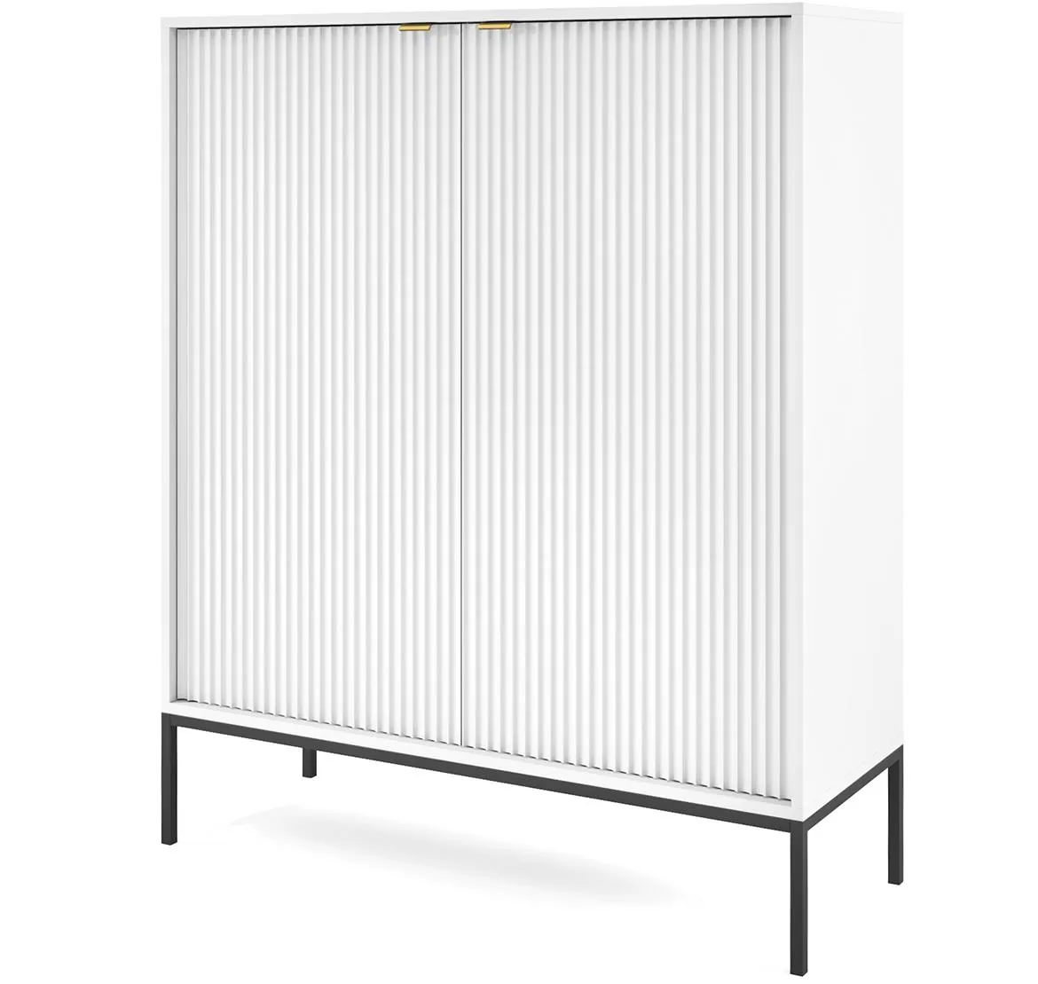 Nova komoda K104 S 2 vrata 104x39x125 cm bela
