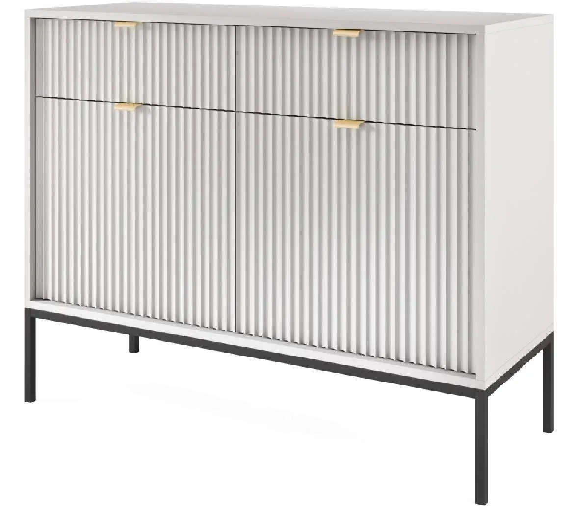Nova komoda KSZ104 2 vrata+2 fioke 104x39x83 cm siva
