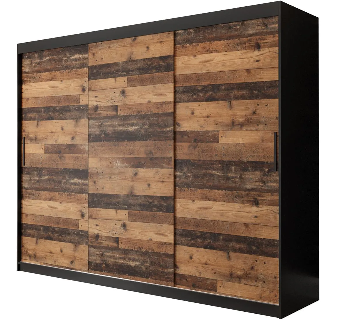 Old Wood ormar T 3 vrata 250x62x200 cm rustik drvo/crni