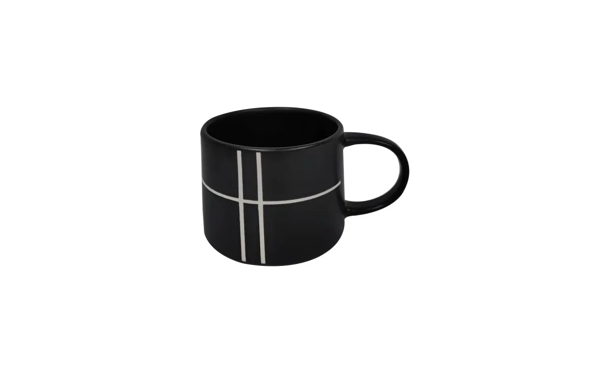 Šolja Indu sa crtama crna 500ml
