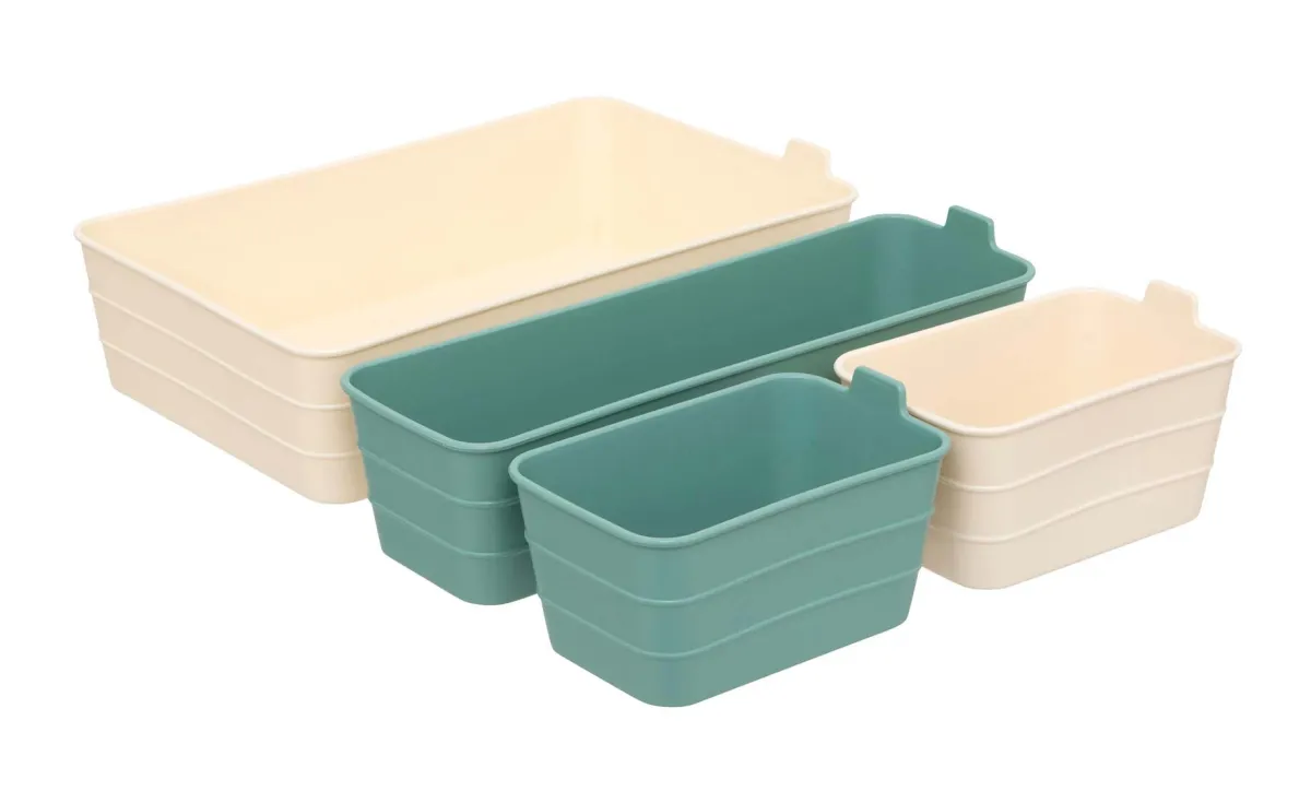 Organizator za odlaganje stvari Jaylen set 4kom bež/zeleni