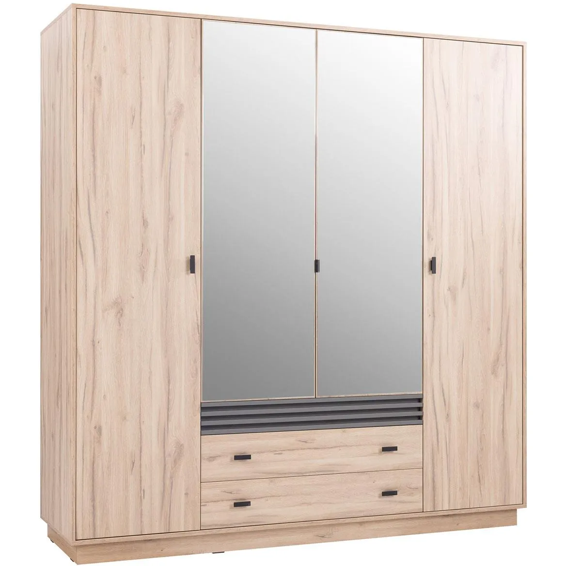 Ormar Allmo AL16 ormar 4 vrata + 2 fioke 200x56x210 cm svetli estana hrast/antracit